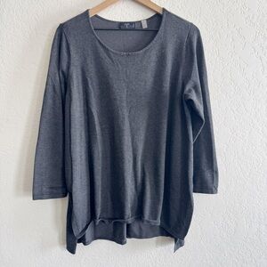 Tahari Charcoal Long Sleeve Women's Top